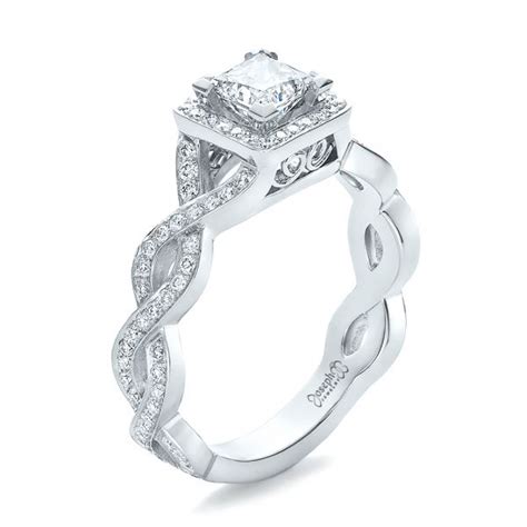 Real halo princess cut diamond engagement ring white gold 2.33 ct si2 47150163. Platinum Custom Princess Cut Diamond Halo Engagement Ring #100604 - Seattle Bellevue | Joseph ...