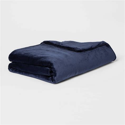 55 X 80 18lbs Micro Plush Weighted Blanket With Removable Cover Navy