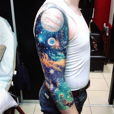 Space Themed Sleeve Tattoo Space Tattoo Sleeve Space Tattoo Galaxy