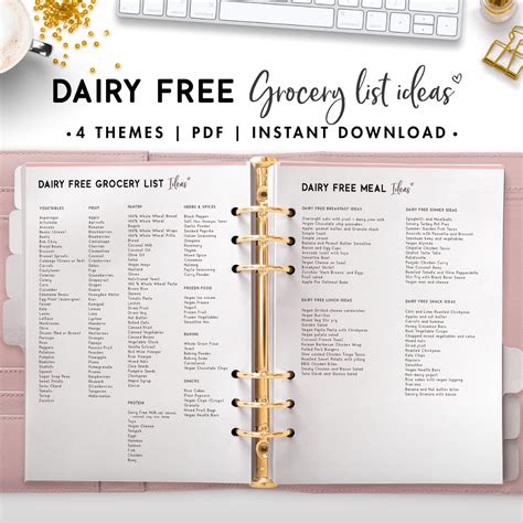 Dairy Free Grocery List Meal Ideas World Of Printables