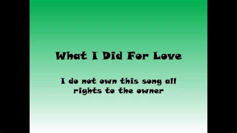 What I Did For Love - David Guetta (Lyrics) - YouTube