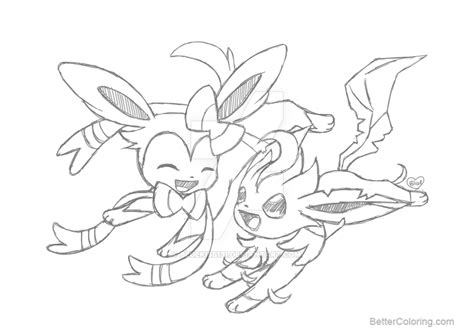 The eevee itself does not have any legs, but it does have two long antenna that protrude from either side of its head. Sylveon Coloring Pages at GetDrawings | Free download
