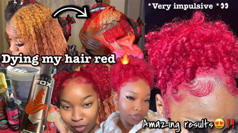 Impulsively Dying My Natural Hair Bright Red At Home Amazing Results 😍 Youtube