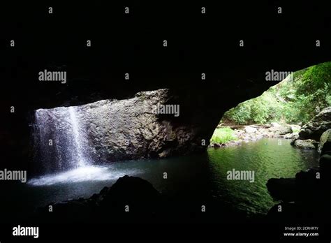 Nature Bridge Glowworm Cave Waterfall Australia Queensland