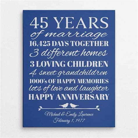 33 Best 45th Year Anniversary Quotes And Wishes Messages With Image