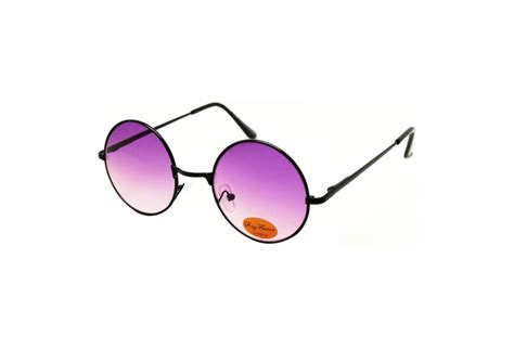 Purple Fade Round Lennon Rayflector Sunglasses