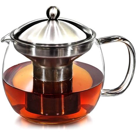 Teapot With Infuser For Loose Tea 40oz 3 4 Cup Tea Infuser Clear