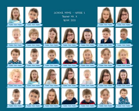 Digitale Collage Für Schule Und Kindergarten Klasse Gruppenfoto