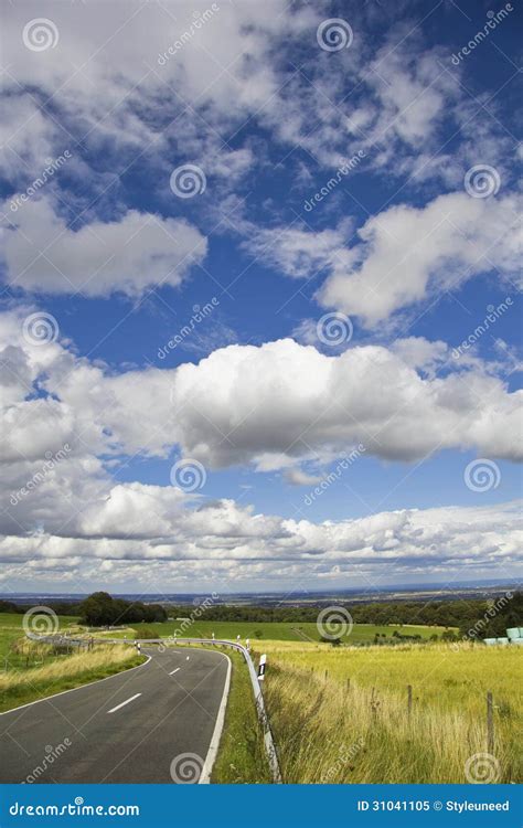 Road With S Bend In Countryside Stock Image Image Of Wind Clouds