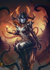 Demon Girl By Guesscui On Deviantart Demon Girl Fantasy Armor