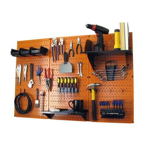 4ft Metal Pegboard Standard Tool Storage Kit Orange Toolboard And Black