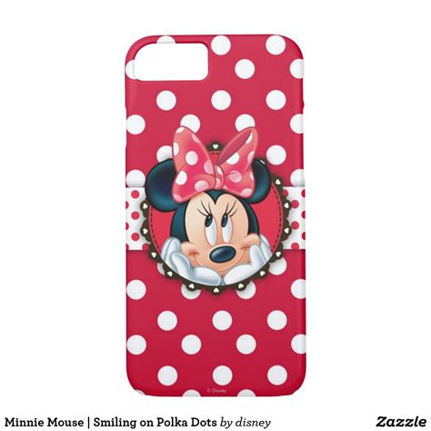 Minnie Mouse Smiling On Polka Dots Iphone 87 Case Iphone Cases