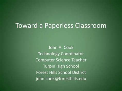 Ppt Toward A Paperless Classroom Powerpoint Presentation Free