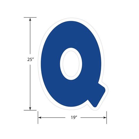 Blue Letter Q Corrugated Plastic Yard Sign 24in Party City