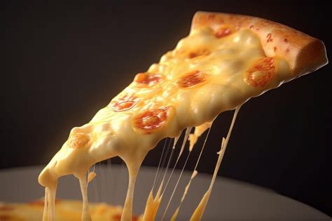 Fatia De Pizza Quente Com Queijo Derretendo Generative Ai Foto Premium