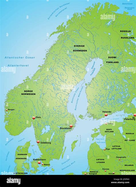 Mapa De Escandinavia Imagen Vector De Stock Alamy