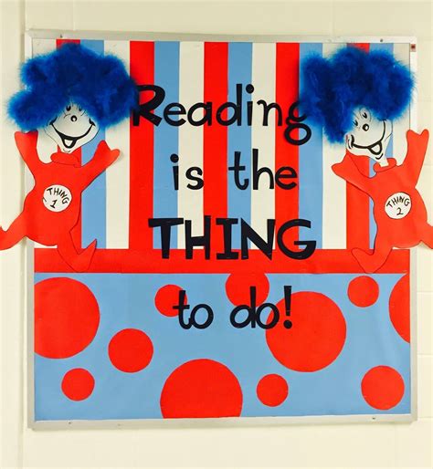 Dr Seuss Bulletin Board ~ Read School Library Decor School Library