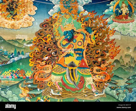 Tibetan Buddhist Painting New Ghoom Monastery Darjeeling Stock Photo