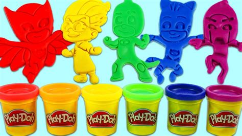 Learn Colors With Pj Masks Play Doh Molds And Stampers Youtube
