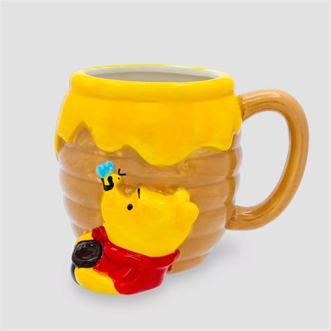 Pooh With Hunny Winnie The Pooh Disney Sculpted Ceramic Mug Collectors Outpost