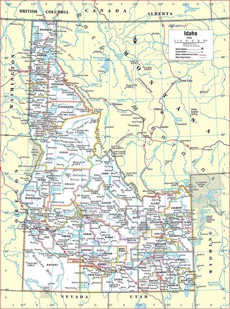 Idaho State Road Map Map Of Farmland Cave
