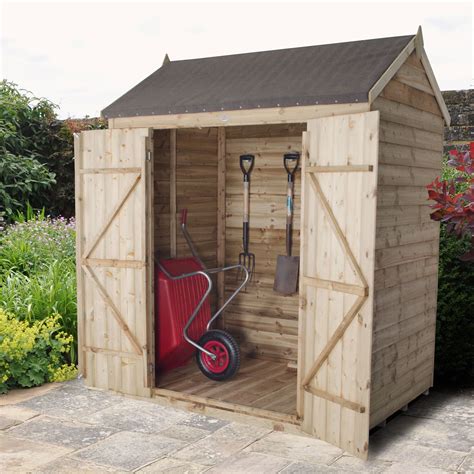 6x4 Reverse Apex Overlap Wooden Shed Departments Diy At Bandq