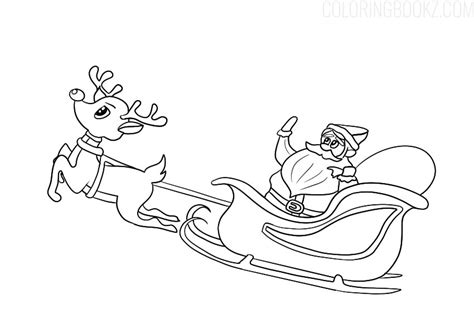 Santa Claus On A Sleigh Coloring Page Coloring Books
