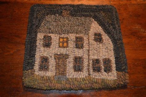 maddie and a house rug penny rugs rug hooking