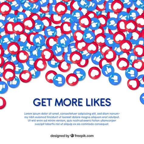 Free Vector Facebook Background With Hearts And Likes