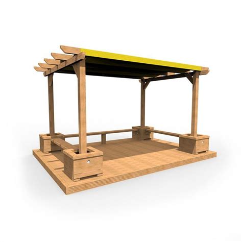Playground Shelters Canopies Structures Esp Play Sawn Timber Deck Hot
