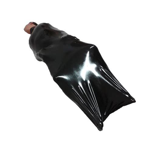 100 latex rubber handsome black double layer shackles sleeping bag catsuit bodysuit xxs xxl