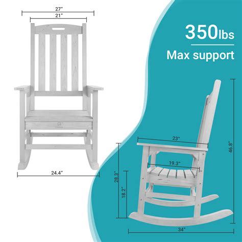 Qomotop Pollywood Outdoor Patio Rocking Chair Good Load Bearing Capacity