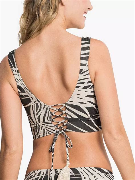 Maaji Areca Palm Paradise Longline Triangle Bikini Top Blackmulti At John Lewis And Partners