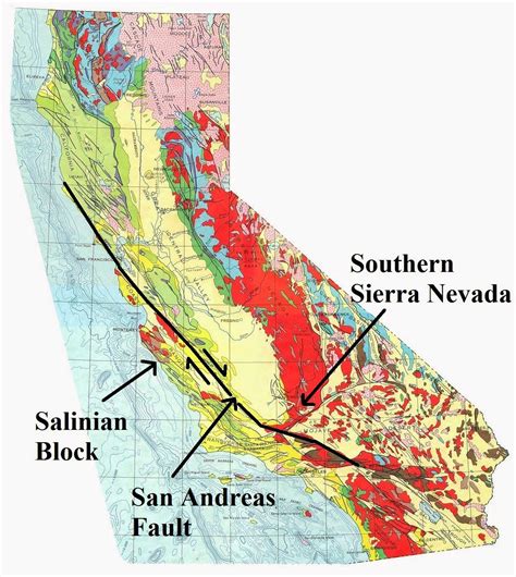 California Geologic Map Locating The San Andreas Fault San Andreas