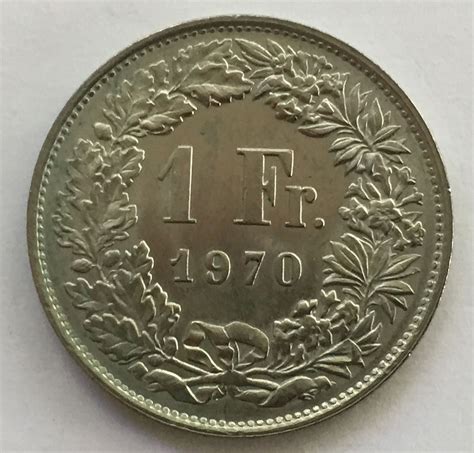 It represents a single entity, the unit of counting or measurement. SWITZERLAND 1970 1 FRANC - for sale, buy now online - Item ...