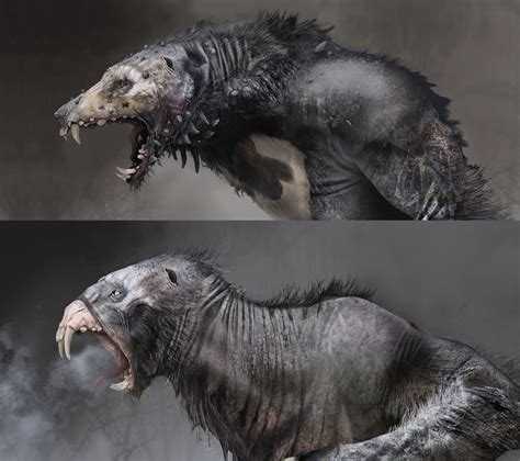 Artstation Gow Early Wulver Concepts Dela Longfish Werewolf Art