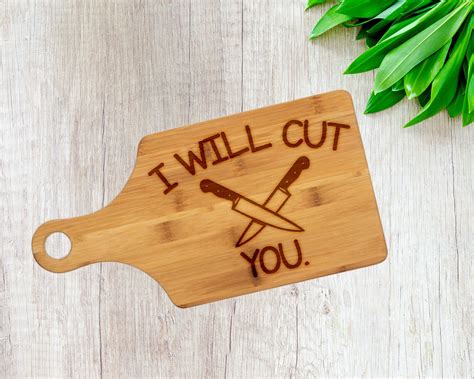 I Will Cut You Funny Cutting Board T For Chef T Etsy