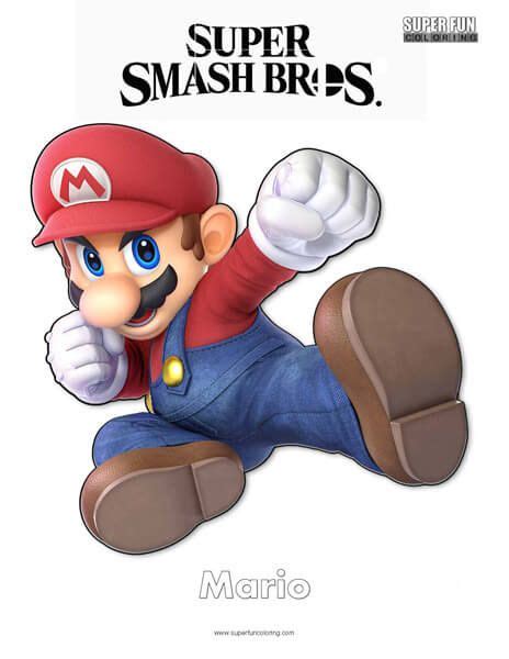 Handle easy or hard coloring sheet of princess peach, wario. Super Mario- Super Smash Bros. Ultimate Nintendo Coloring ...