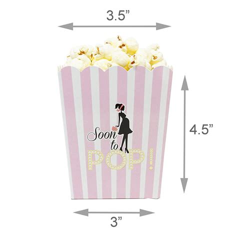 Soon To Pop Pink Baby Shower Popcorn Favor Box Set Of 20 Le Petit Pain