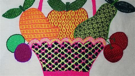 Bordar Canasta Puntada Sencilla Youtube Flower Embroidery Designs