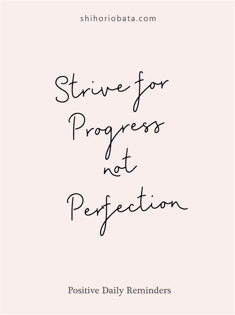 A Pink Background With The Words Shine For Progress Not Perfectionion