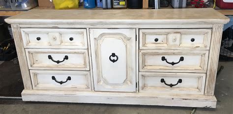 Annie Sloan Chalk Paint Dresser With Old White Chalk Paint And A Dark