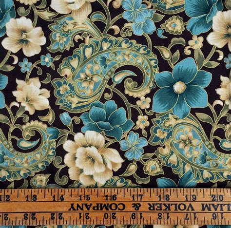 Blue and brown and gold and beige color paisley pattern damask type upholstery fabric called m2477. Floral Paisley Teal Brown Gold Green Tan Designer Fabric ...