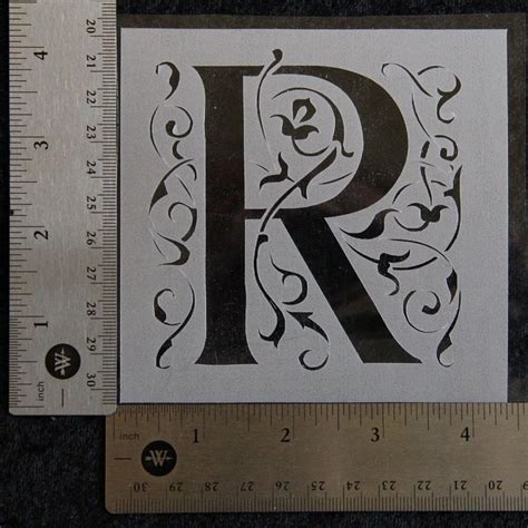 Printable alphabet stencils calligraphy letters. Vine Stencil Letter "R", 4-1/4" x 4-1/4", 7 mil - AL046 ...
