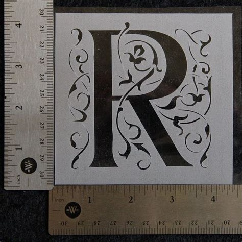 Stencils measure 7 x 10 inch. Vine Stencil Letter "R", 4-1/4" x 4-1/4", 7 mil - AL046 ...