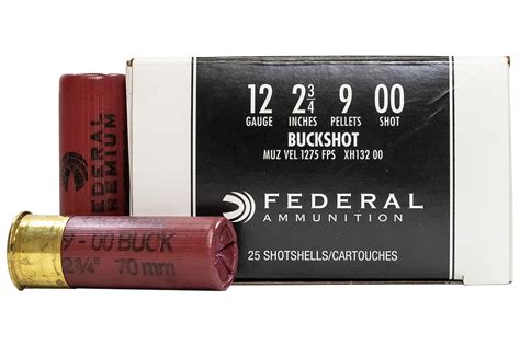 Federal 12 Gauge 2 34 In Tactical 9 Pellet 00 Buckshot 25box