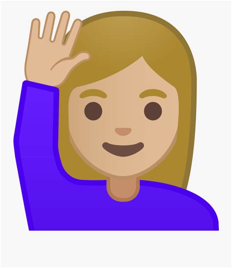 Raising Hand Emoji Vector Free Transparent Clipart ClipartKey