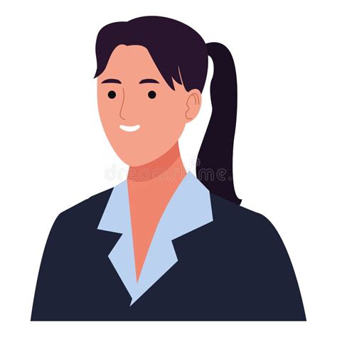 Businesswoman Smiling Profile Cartoon Stock Vector Illustration Of