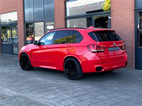 Bmw X5 F15 Red With Hamann Anniversary Evo Aftermarket Wheels Wheel Front