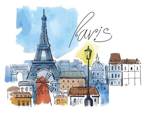 Paristoureiffel Paris Dessin Illustration Parisienne Paris Photo